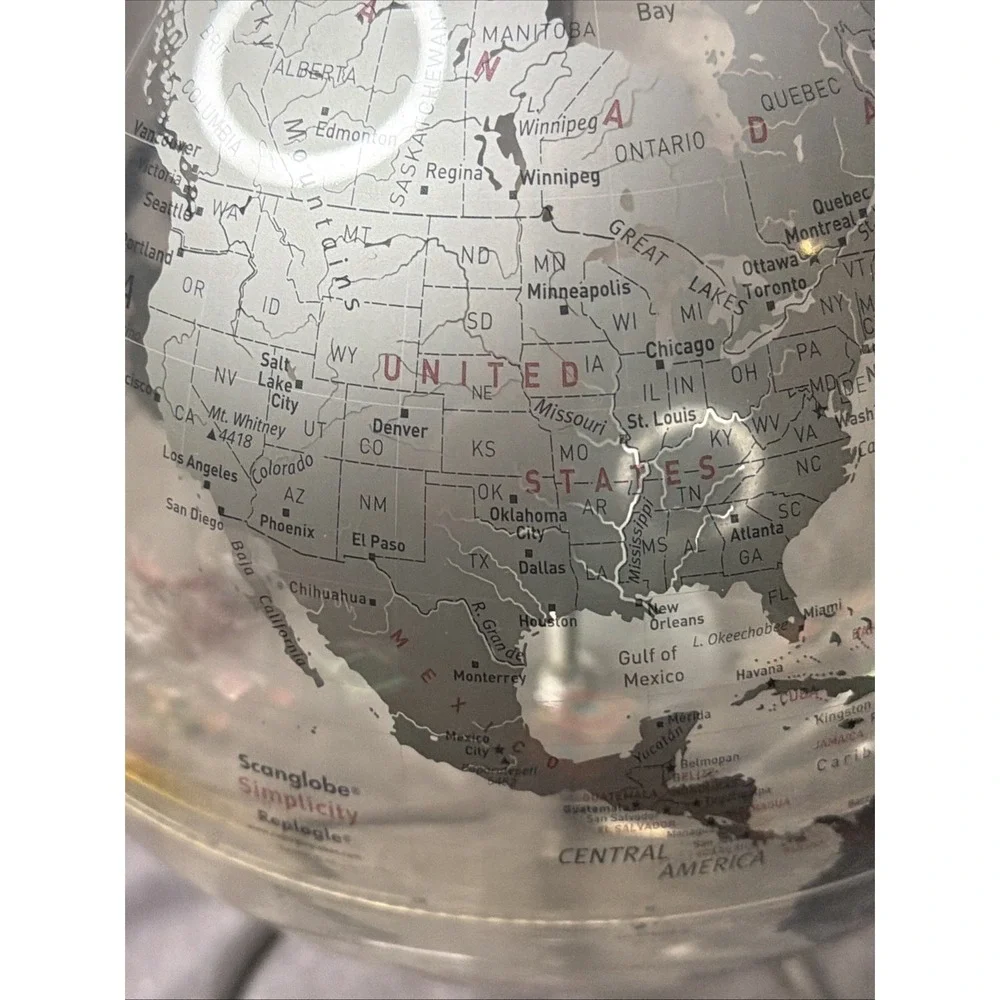 Tabletop Desk World Globe Crystal Marquise 12″ Desk Replogle Globes.